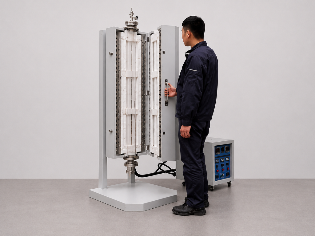 1200°C Vertical Three Zone Split Tube Furnace